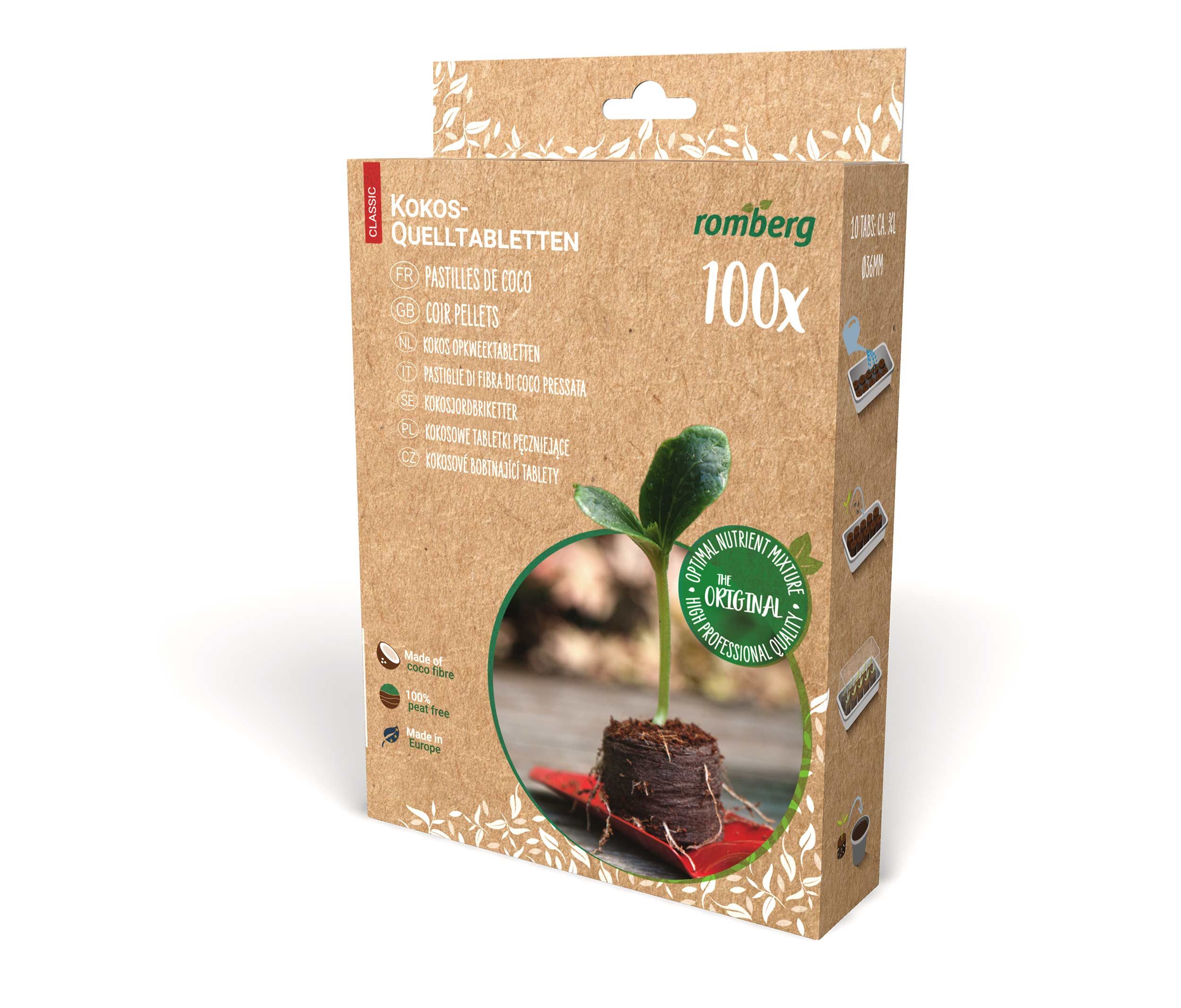 Anzucht- und Kräutererde 100 Kokos-Quelltabletten, 36 mm Ø