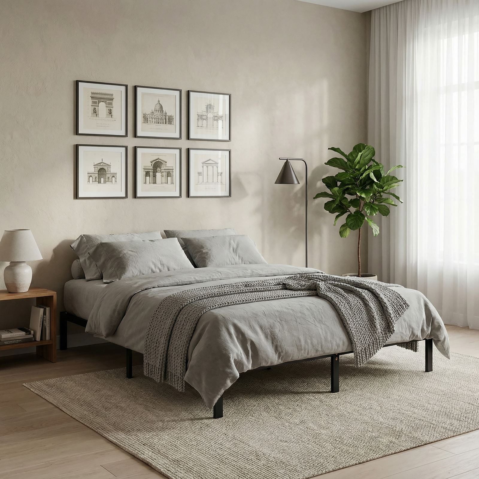 IDIMEX Futonbett TIDUR, Bettgestell 180x200 cm aus Metall im Industrial Design Schwarz
