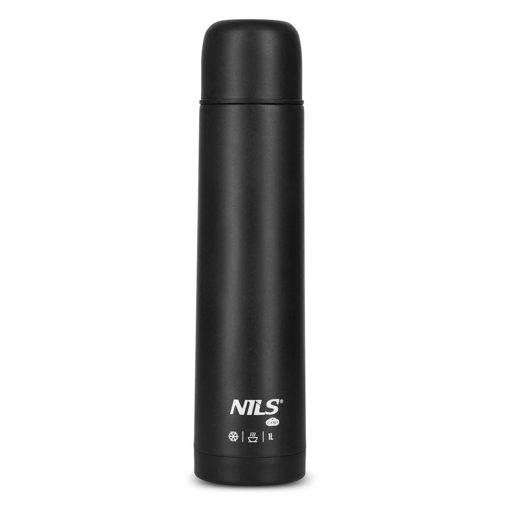 NILS CAMP Trinkflasche Thermoskanne Isolierkanne, doppelwandig, auslaufsicher, BPA-frei, 12h warm/24h kalt