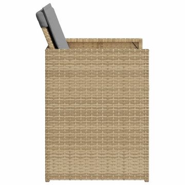 vidaXL Gartenstuhl Gartenstühle mit Kissen 4 Stk. Beigemischung Poly Rattan (4 St)