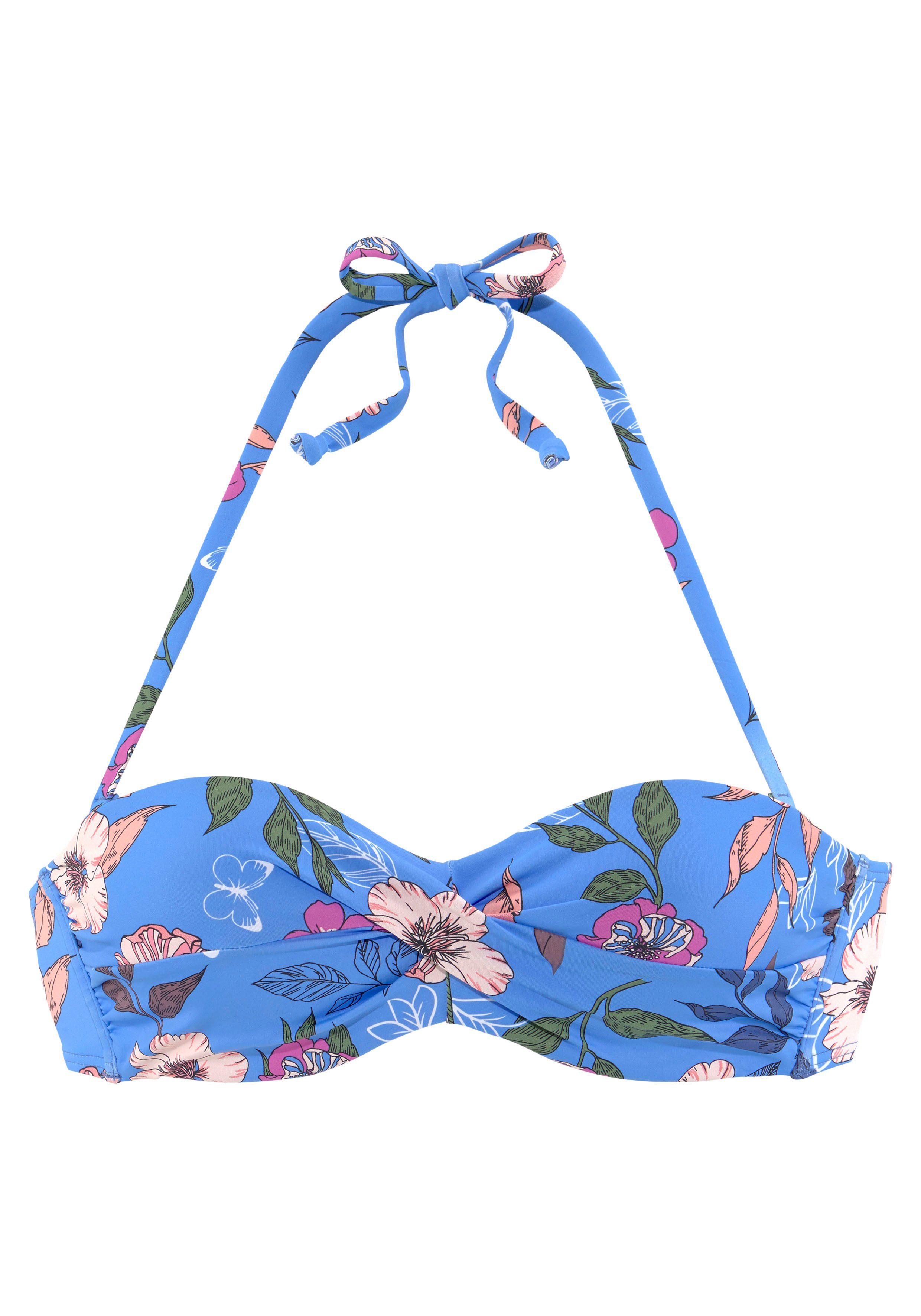 s.Oliver Bügel-Bandeau-Bikini-Top Maya, mit floralem Design und Wickel-Optik – Bild 2 von 5