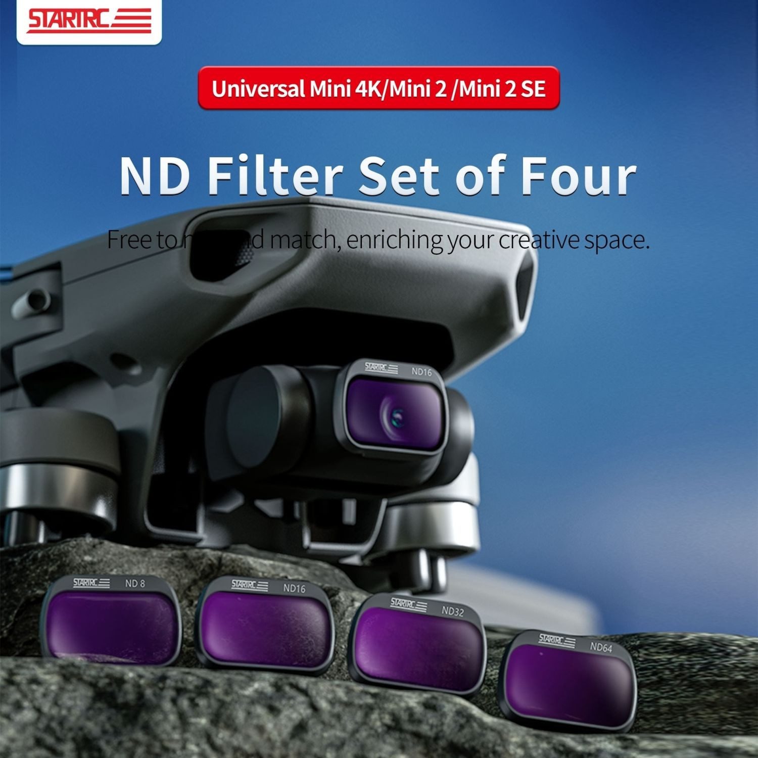 Für DJI Mini 4K / Mini 2 SE / Mini 2 Filterset ND8 ND16 ND32 ND64 Zubehör Drohne