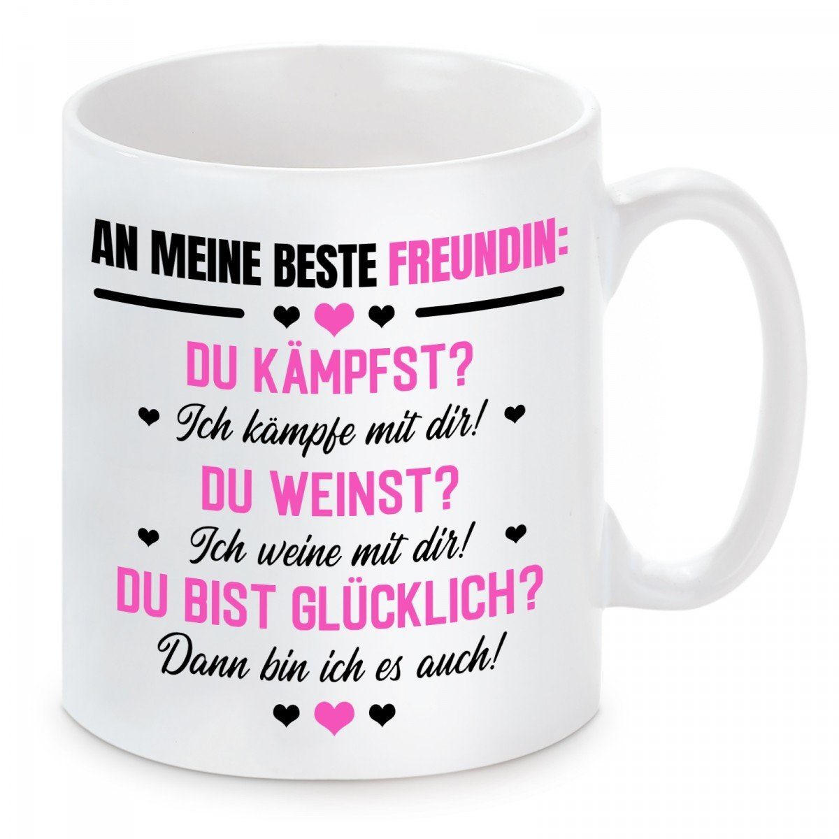 Kaffeetasse beste Tasse An Keramik, Herzbotschaft und mit spülmaschinenfest mikrowellengeeignet meine Freundin, Motiv Kaffeebecher