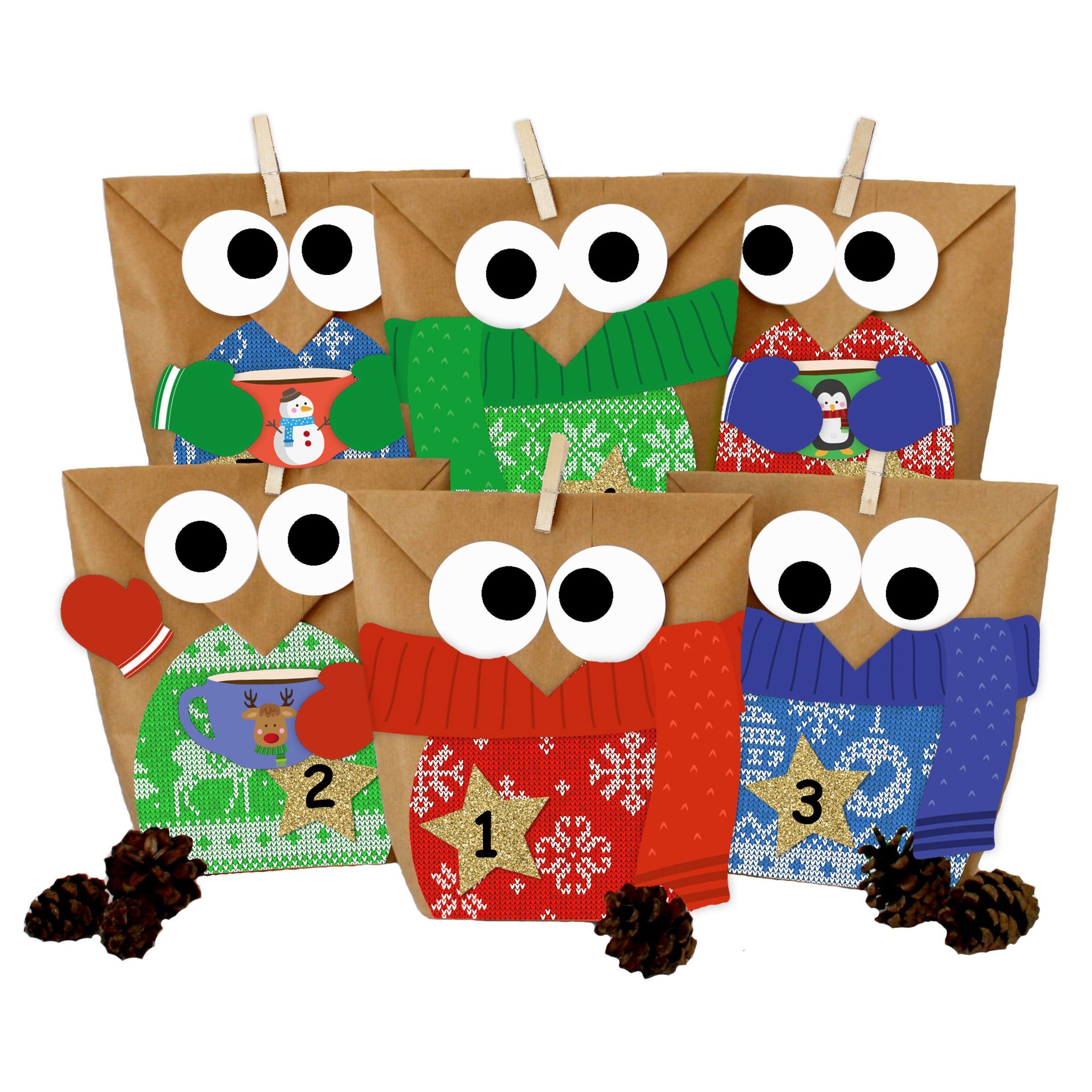 PAPIERDRACHEN Adventskalender DIY Adventskalender - Weihnachtseulen - (24-tlg)