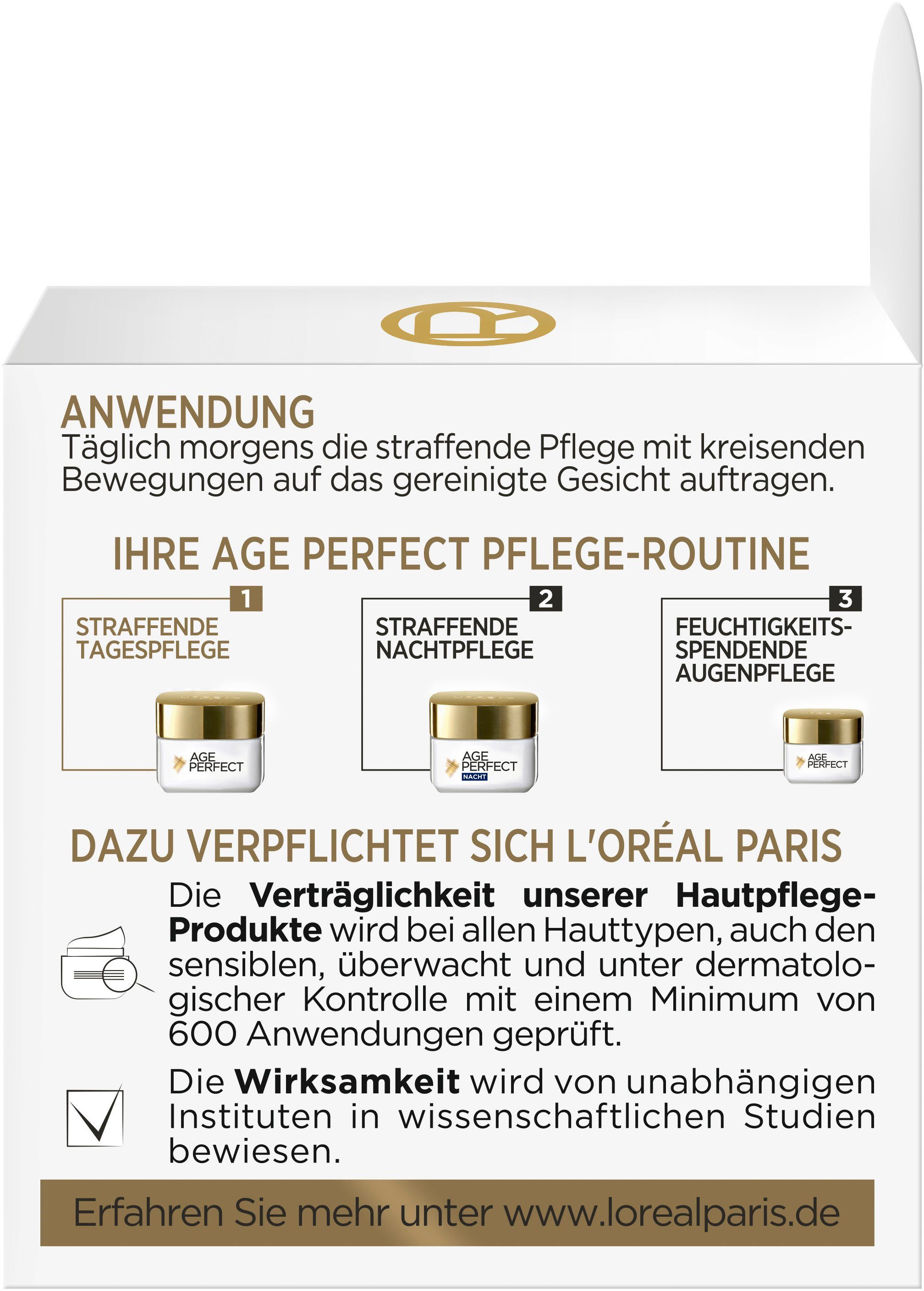 L'ORÉAL PARIS Tagescreme Age Perfect Pro-Kollagen Tag, wirkt Hautabsackung entgegen, für mehr Straffheit