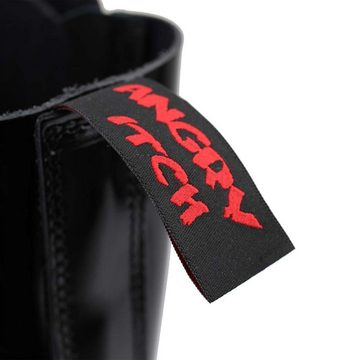 ANGRY ITCH Angry Itch 20-Loch Lackleder Stiefel Schwarz Größe 39 Schnürstiefel aus echtem Leder, mit Stahlkappe