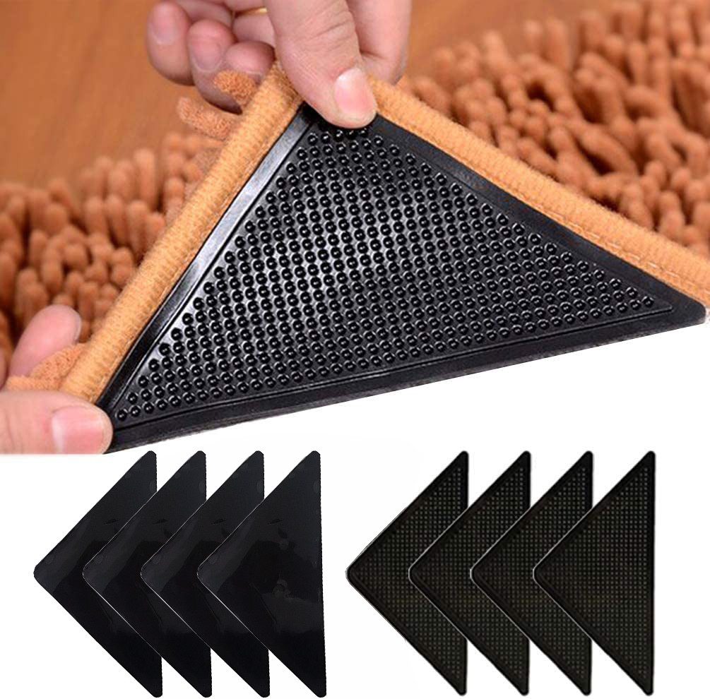 Agger Antirutsch Teppichunterlage Anti Curling waschbar wiederverwendbar teppichstopper, (4-St), Teppich antirutschunterlage für Hartholzböden
