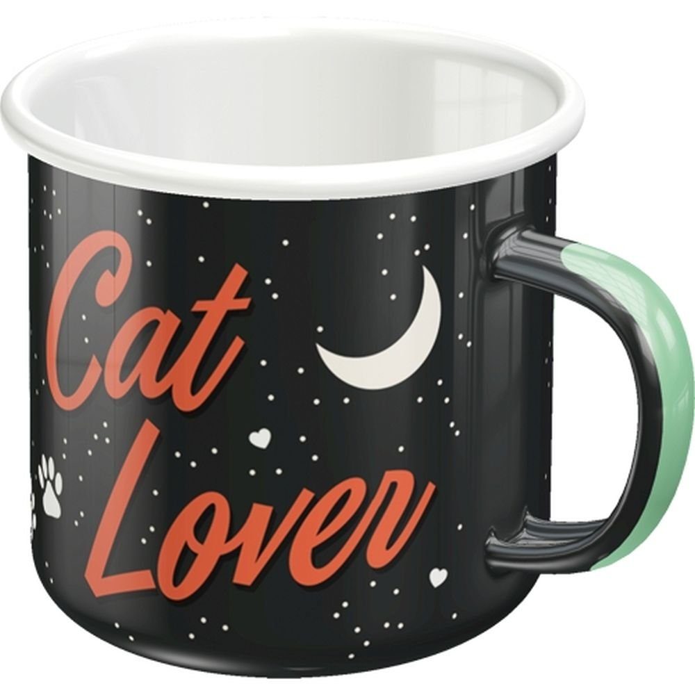 Animal Club Cat - - Lover Tasse Nostalgic-Art Emaille-Becher Black