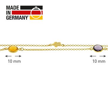 trendor Gliederarmband für 925 Silber Goldplattiert 2-reihige Armkette