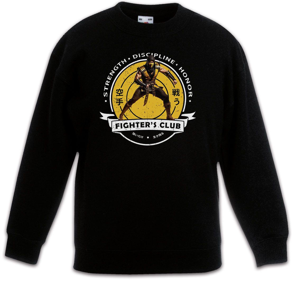 Sweatshirt Fighter's Club Ninja II Kinderpullover Gamer Mortal MK Kung Scorpion