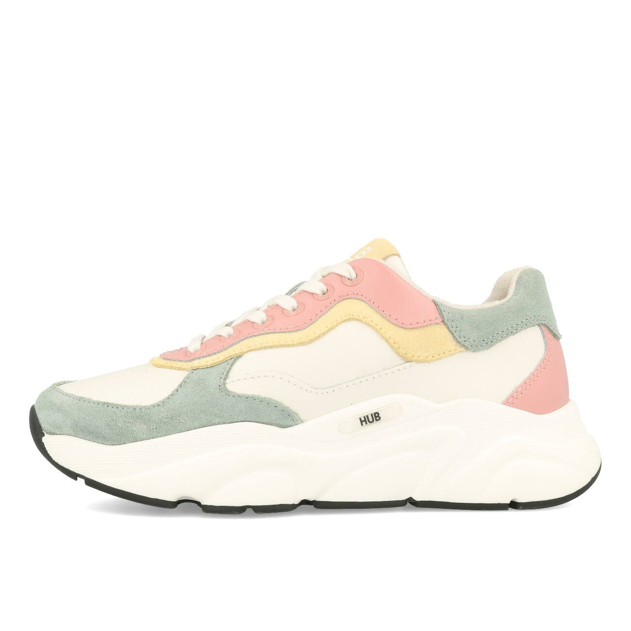 HUB HUB Rock L68 Leather Suede Damen Off White Mineral Pink Black Sneaker günstig online kaufen