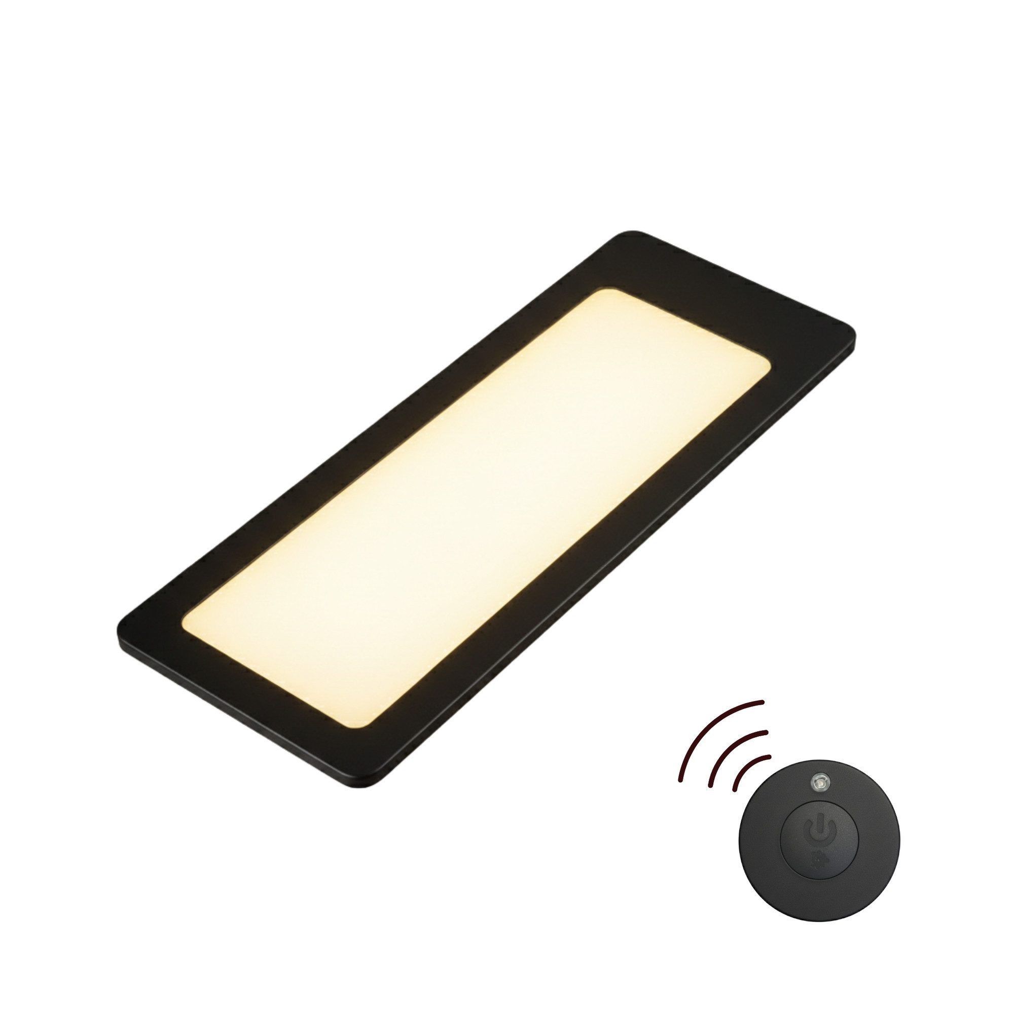 kalb LED Unterbauleuchte TooFlatXL Unterbauleuchten 1-4Set Funkschalter 12V Plug & Play Schwarz, 1er Set warmweiß, LED, Warmweiß