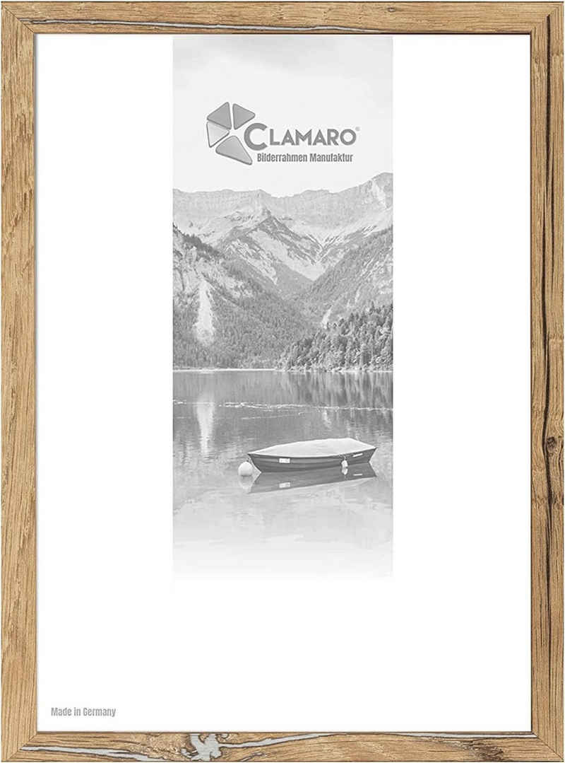 Clamaro Bilderrahmen Bilderrahmen Eiche Altholz CLAMARO Collage nach Maß FSC® Holz Modern eckig M3016 30x40 in Eiche Altholz