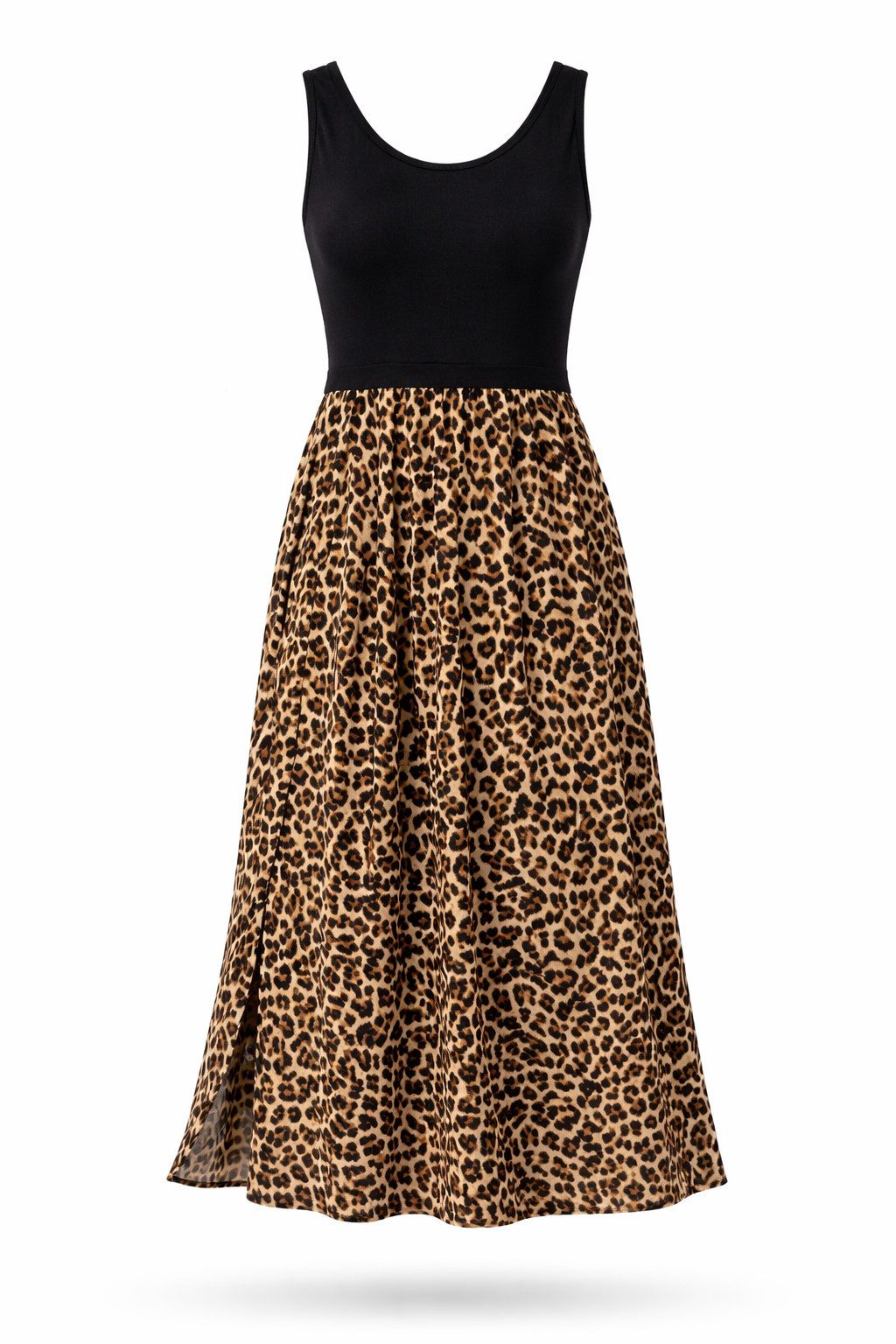 ITALY VIBES Sommerkleid - gemustertes Kleid - ITALY VIBES - Leo-Print - Maxikleid - ONE SIZE / Einheitsgröße = passt hier Gr. 34 - 38 / XS - M