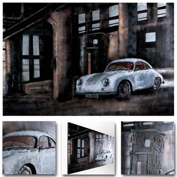 Home4Living Metallbild Wandbild 3D 115x75cm Relief Unikat, Porsche, 3D