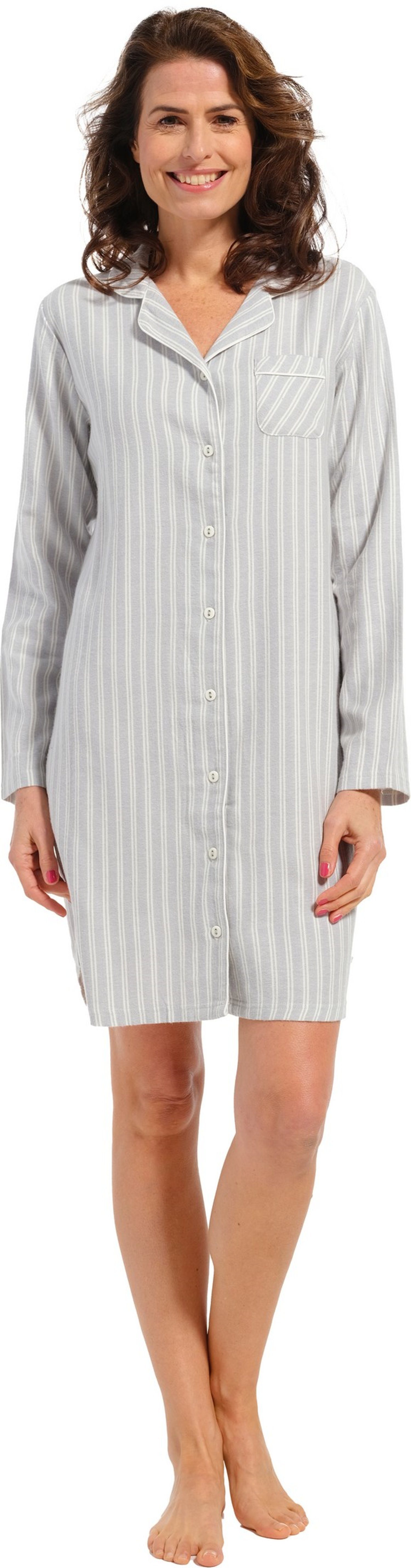 (1-tlg) Nachthemd Baumwolle Pastunette Damen Schlafshirt Flanell