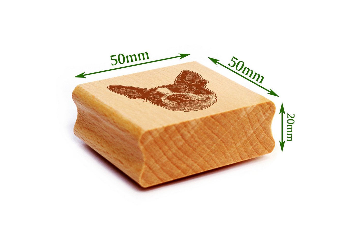 Thumbnail - Dekolando Stempel Motivstempel Boston Terrier Stempel Hund Holzstempel 43 x 48 mm