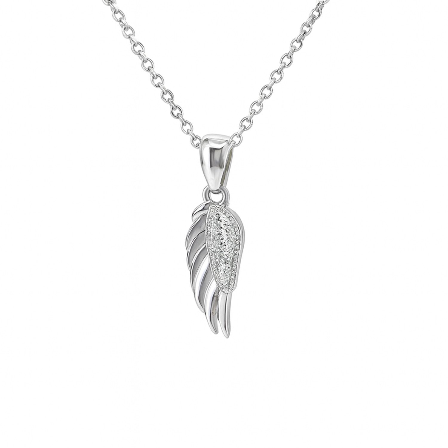 Kette mit Anhänger Kette Alare Engelsflügel aus 925 Silber mit Zirkonia