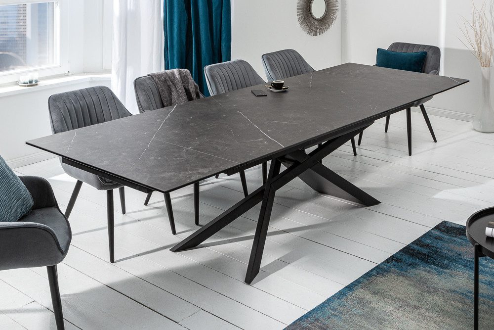 riess-ambiente Esstisch EUPHORIA 180-220-260cm grau - Graphit-Design, Keramik made in Italy (Einzelartikel, 1-St), 3 Auszugsstufen für bis zu 12 Personen – ideal für Dein Esszimmer