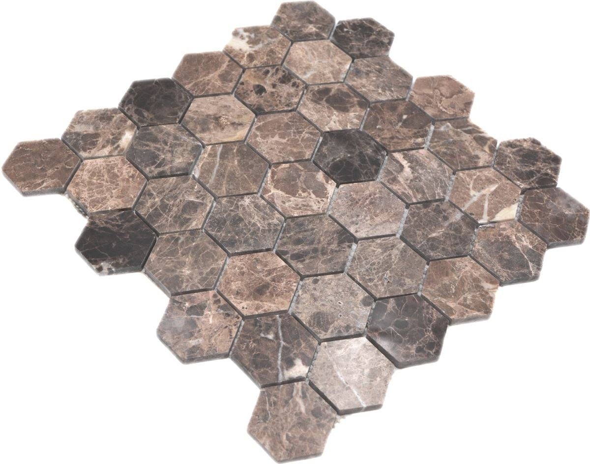 Marmormosaik Mosaikfliesen 10 Mosani poliert Matten / Mosaikfliesen braun