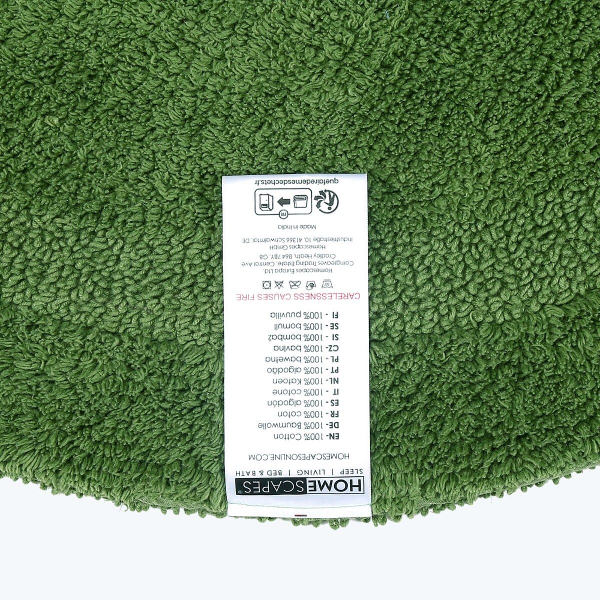 Homescapes Badematte Runde Battematte farngrün 80 cm aus 100% Baumwolle, Höhe 20 mm, Baumwolle, rund, Φ 80 cm – Bild 2 von 5