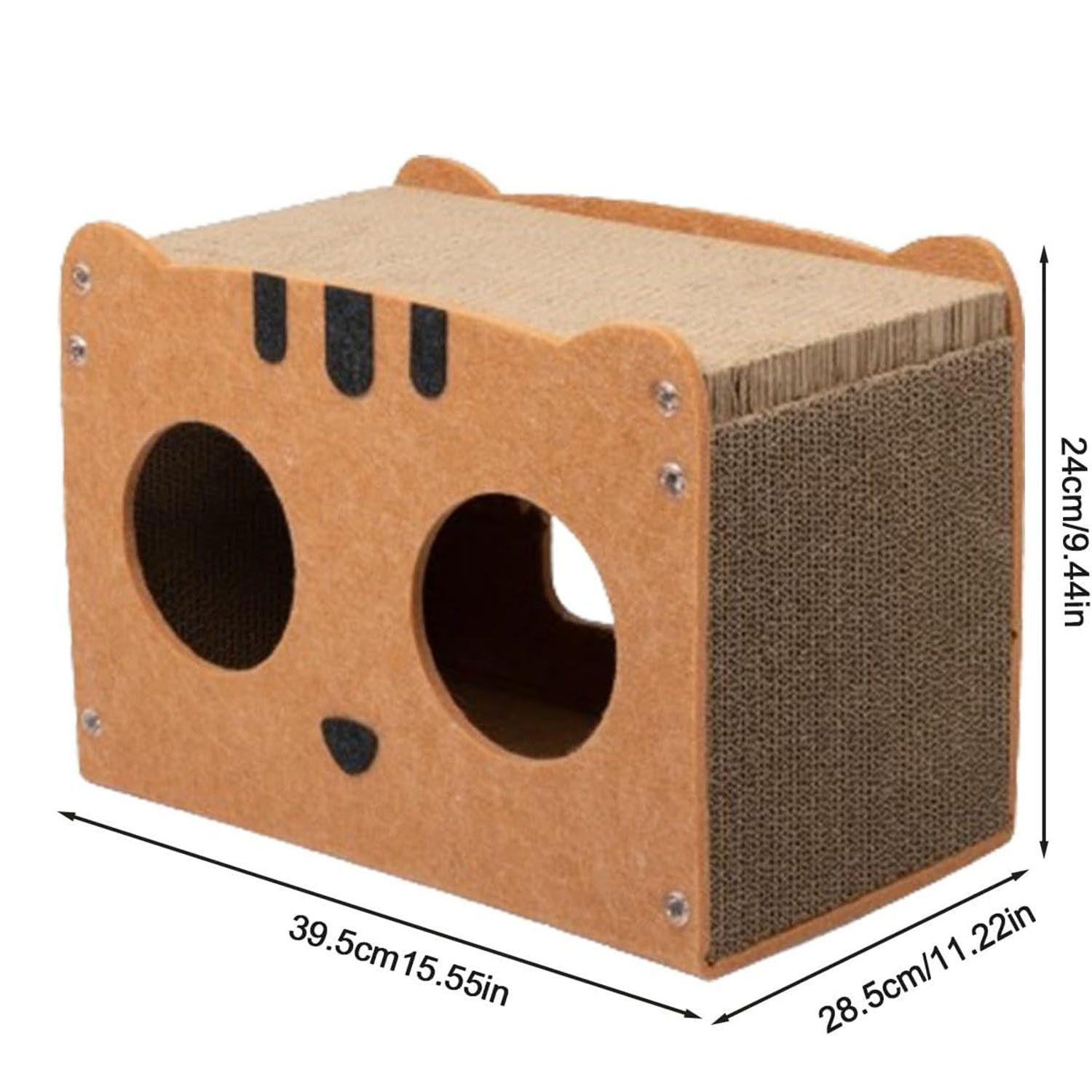 Refined Living Kratzpappe Katzenhöhle mit Kratzbrett und Haarballen Katzenh günstig online kaufen