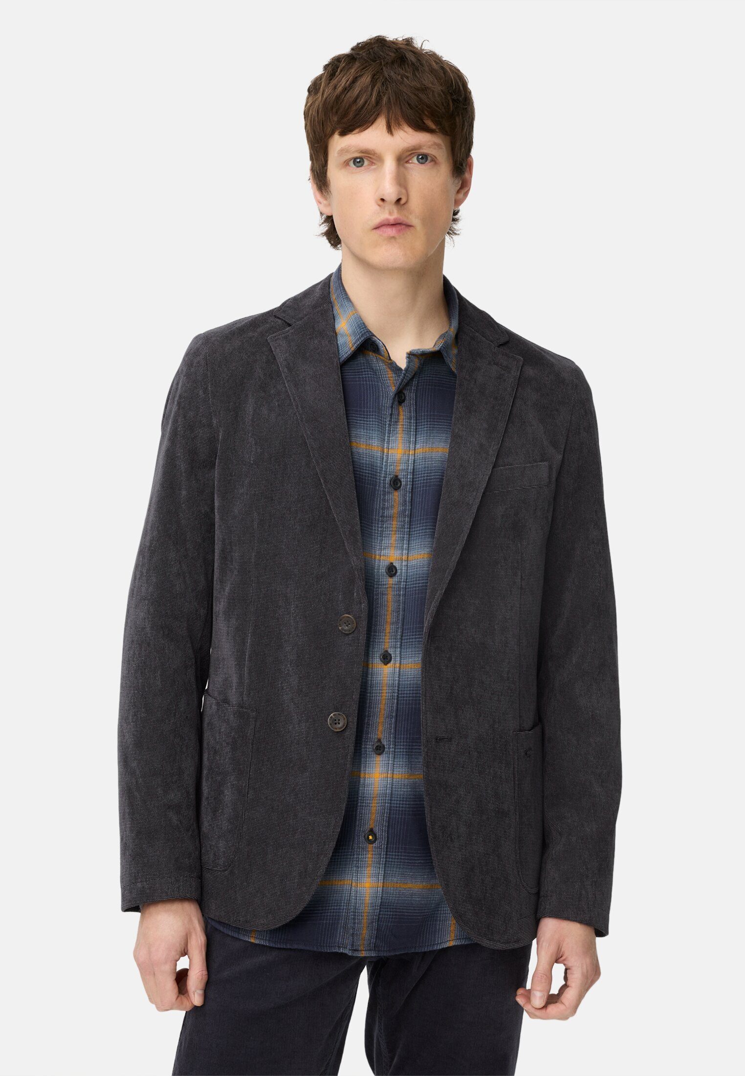 camel active Baumwollsakko mit Innentasche und Stretchkomfort Langarm Blazer_Jackenblazer