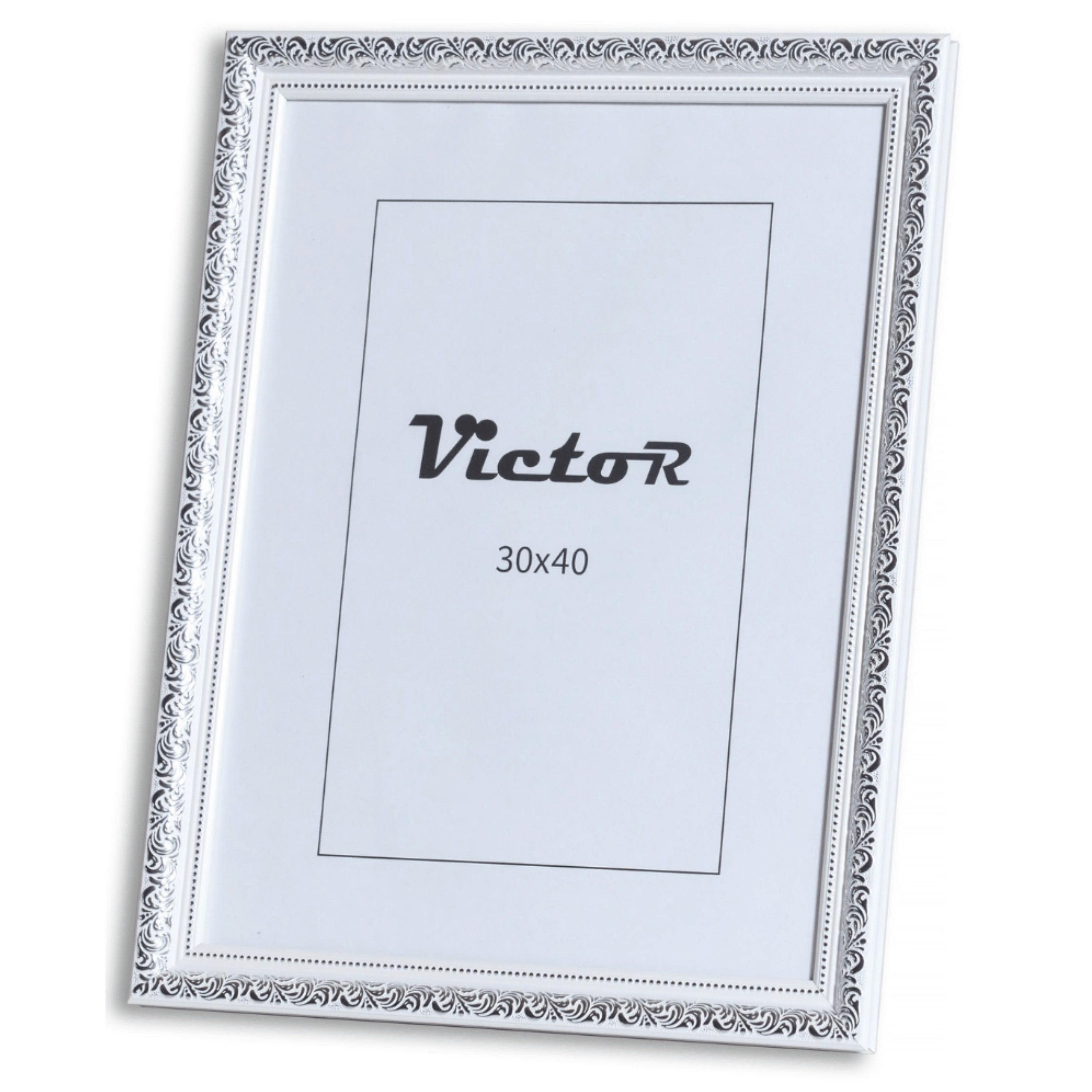 Victor (Zenith) Bilderrahmen Rubens, Bilderrahmen 30x40 cm Weiß Silber A3, günstig online kaufen