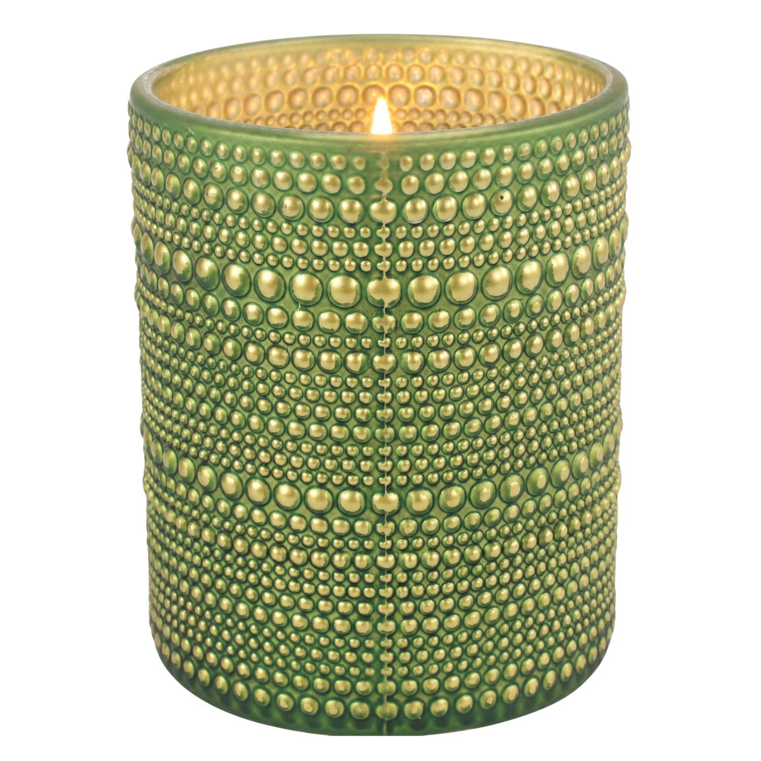 Marrakesch Orient & Mediterran Interior Windlicht Windlicht Nelle Grün 12,5 cm Glas Kerzenhalter Vintage Deko rund edel (1 St), Handarbeit