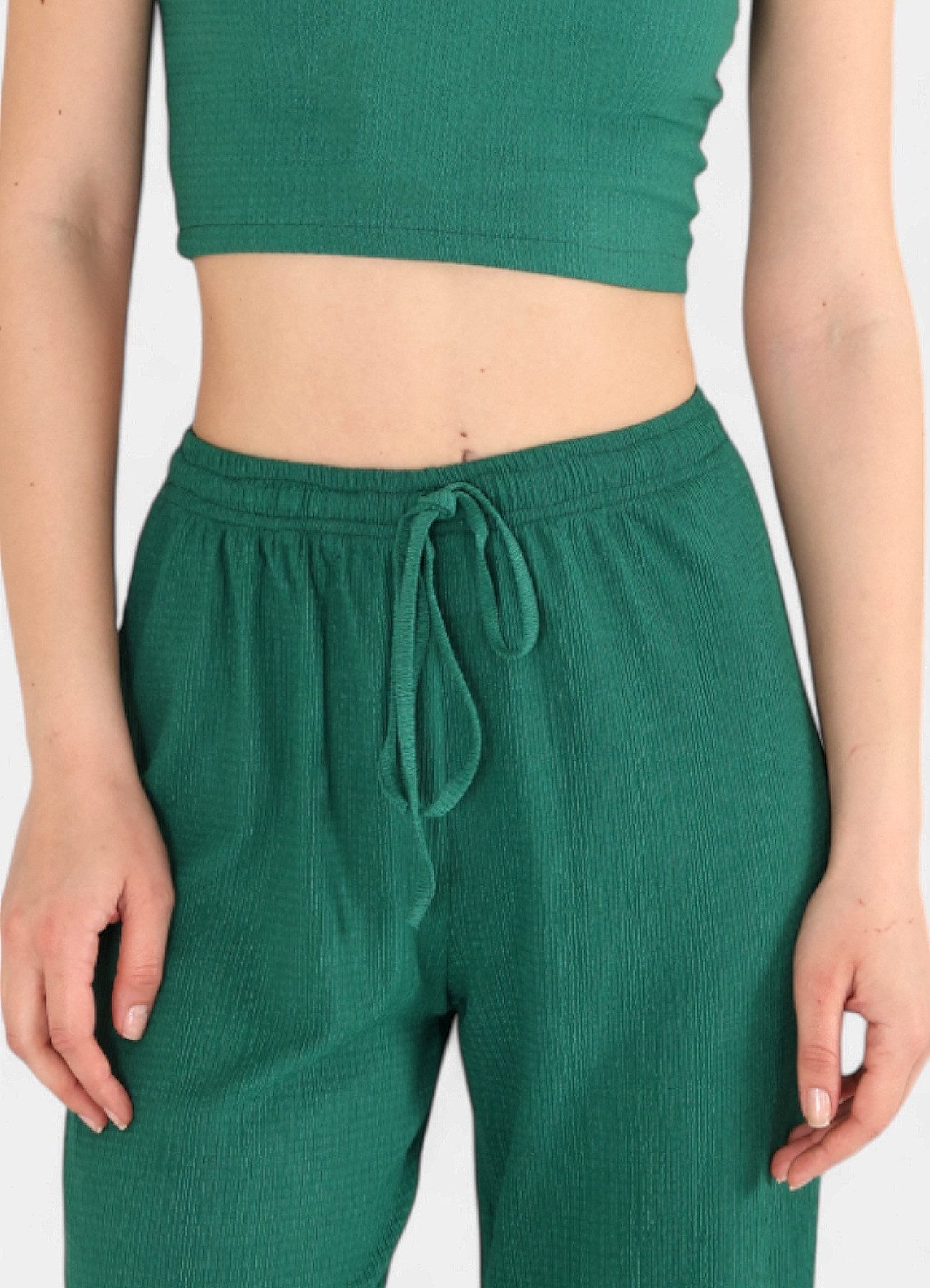 fashionshowcase Palazzohose Damen Crinkle-Hose mit elastischem Bund hoher B günstig online kaufen