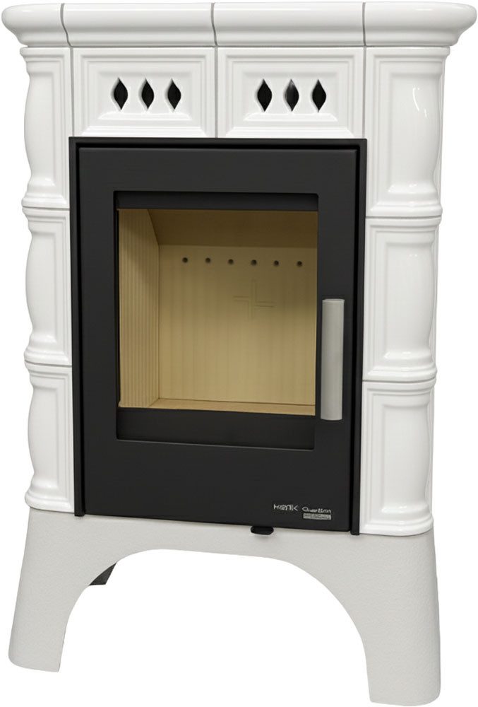 Haas + Sohn Kaminofen TREVISO III 246.37 perl-schwarz/elfenbein, 6,3 kW, Zeitbrand