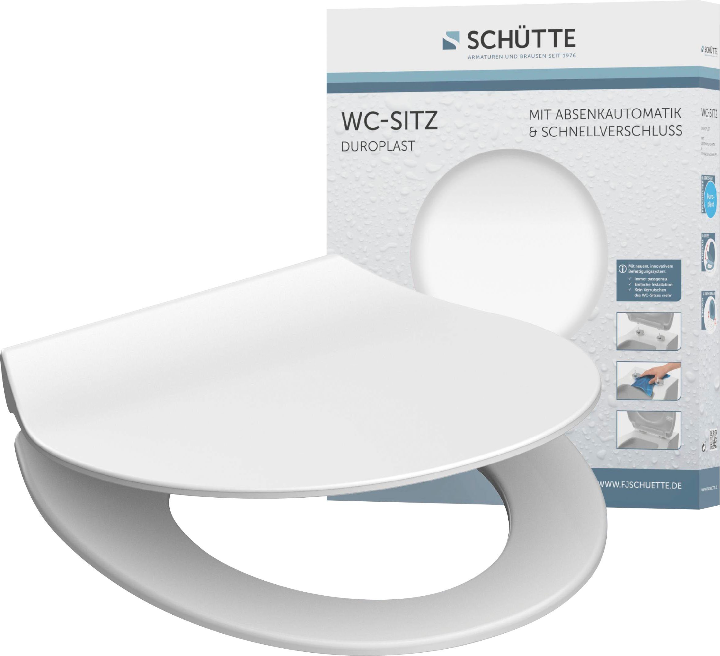 Schütte WC-Sitz SLIM, Duroplast, Absenkautomatik, Schnellverschluss, besonders flache Form