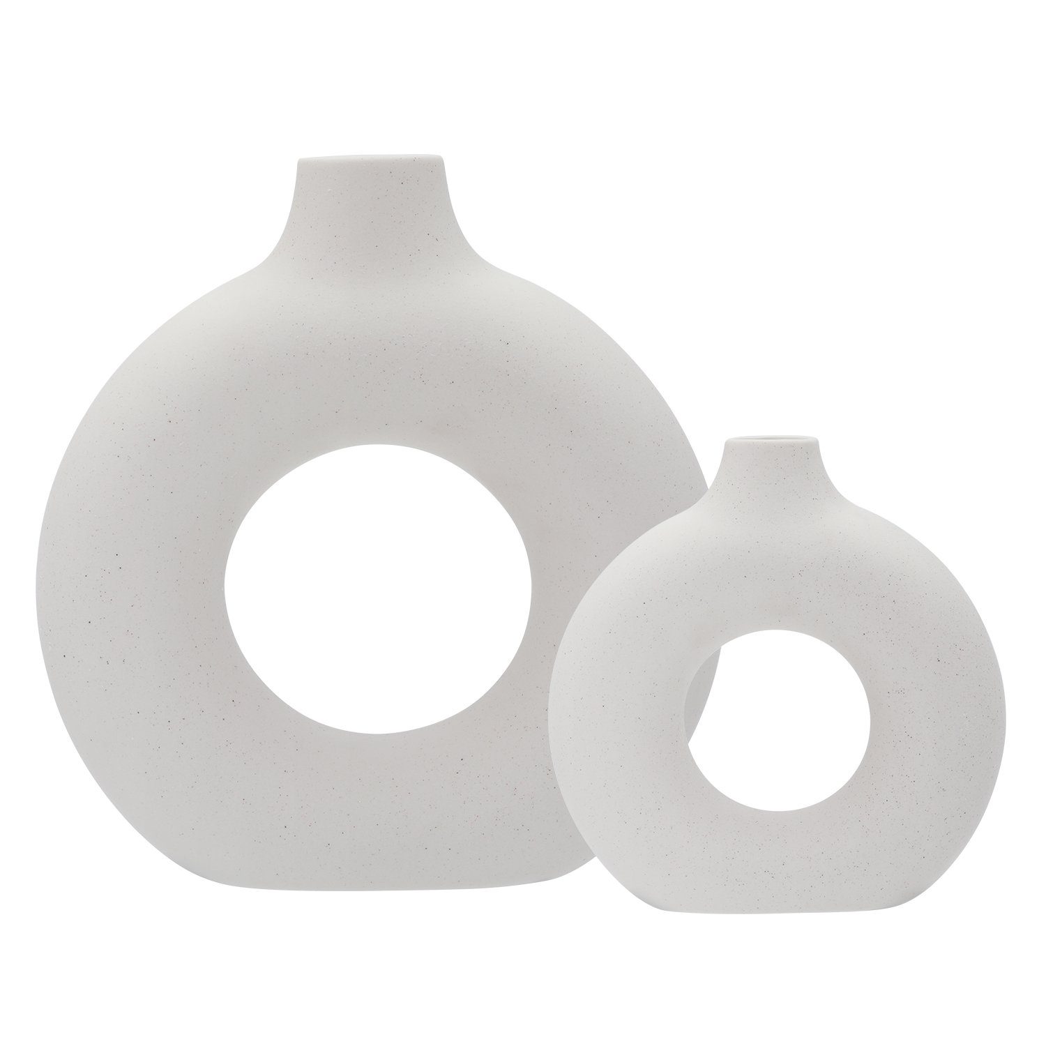 Keramik Vasen Vicbuy L+M Milch matt, Weiß Dekovase Pampasgras-Vase, St), Vase, (2