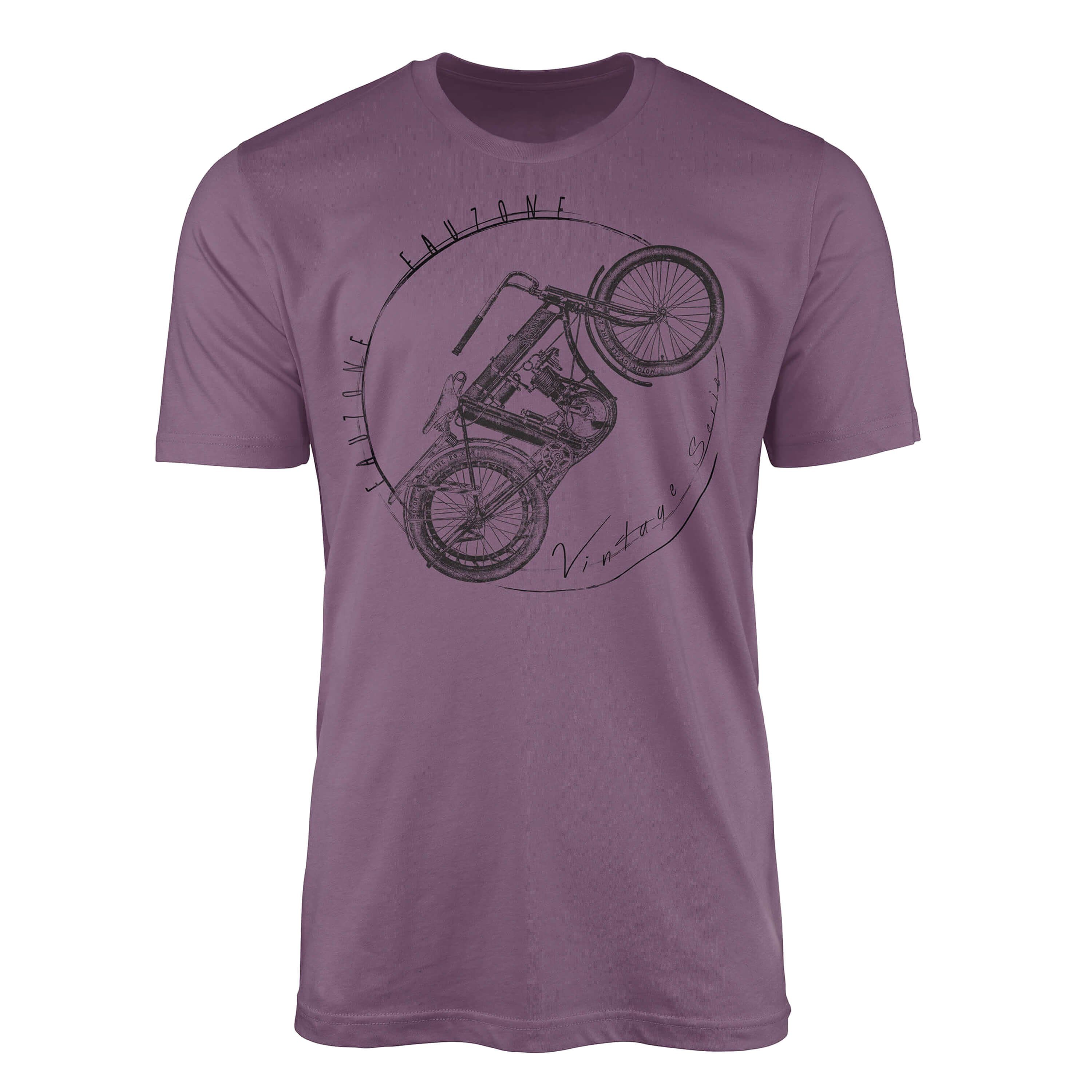 Sinus Art T-Shirt Vintage Herren T-Shirt Motorrad Shiraz