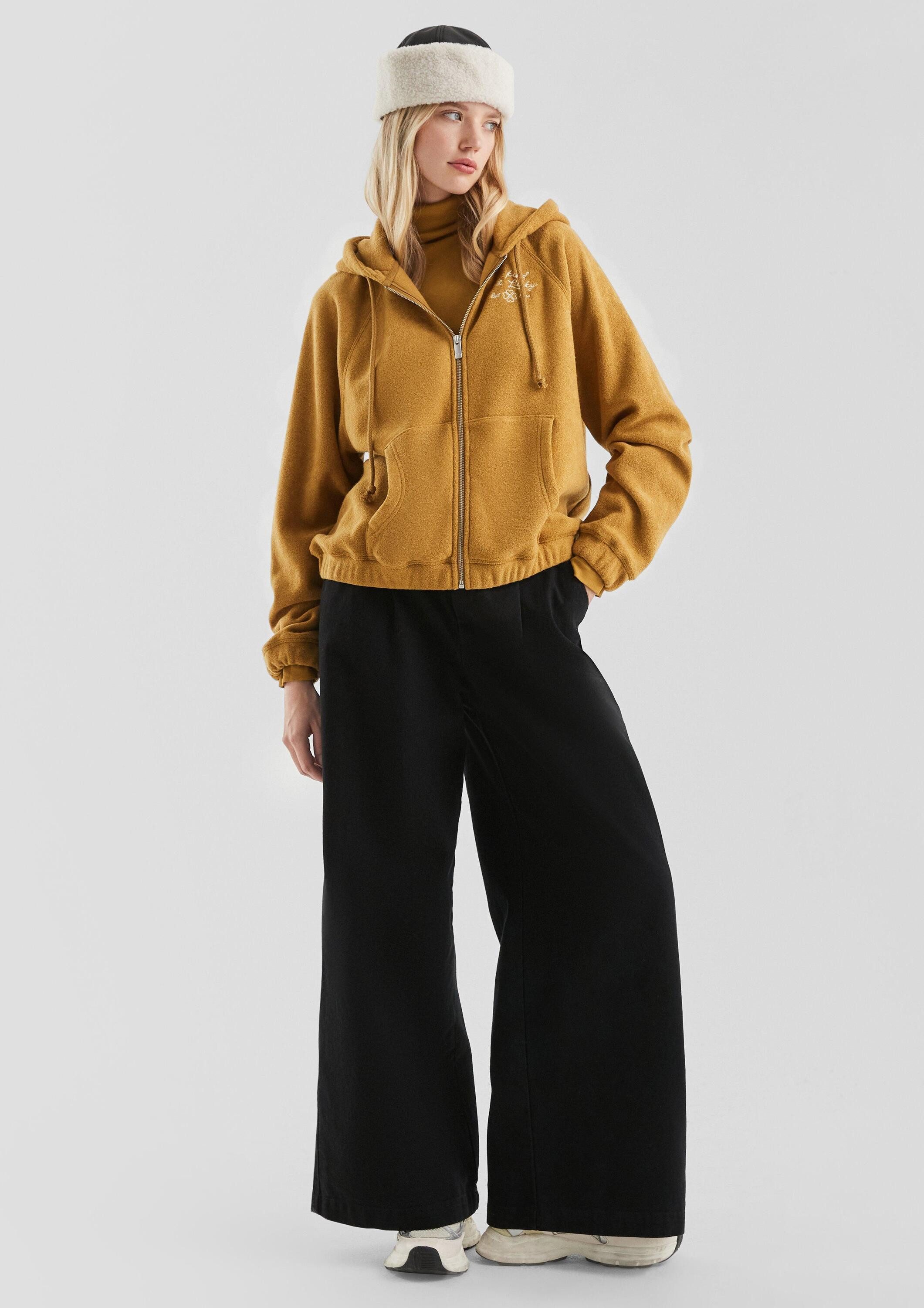 QS Sweatjacke Sweatshirt Teddyfleece Jacke
