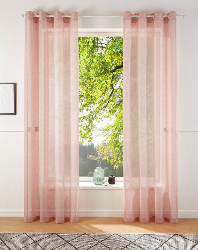 Gardine REGINA, my home, Ösen (2 St), transparent, Vorhang, Fertiggardine, 2 -er Set, transparent