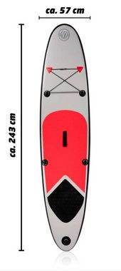 Sena Inflatable SUP-Board Surfbrett aufblasbar, Komplett Set, 243x57x7cm, Traglast 100 kg, (iSup für Anfänger & Fortgeschrittene, Aufblasbares paddelboard, Paddle, Surfbrett Aufblasbar, Standup Wasser Set, Standpaddel Paddleboard), aufblasbar Paddel, Stand Up Paddling, Standup Paddle Board Surfen