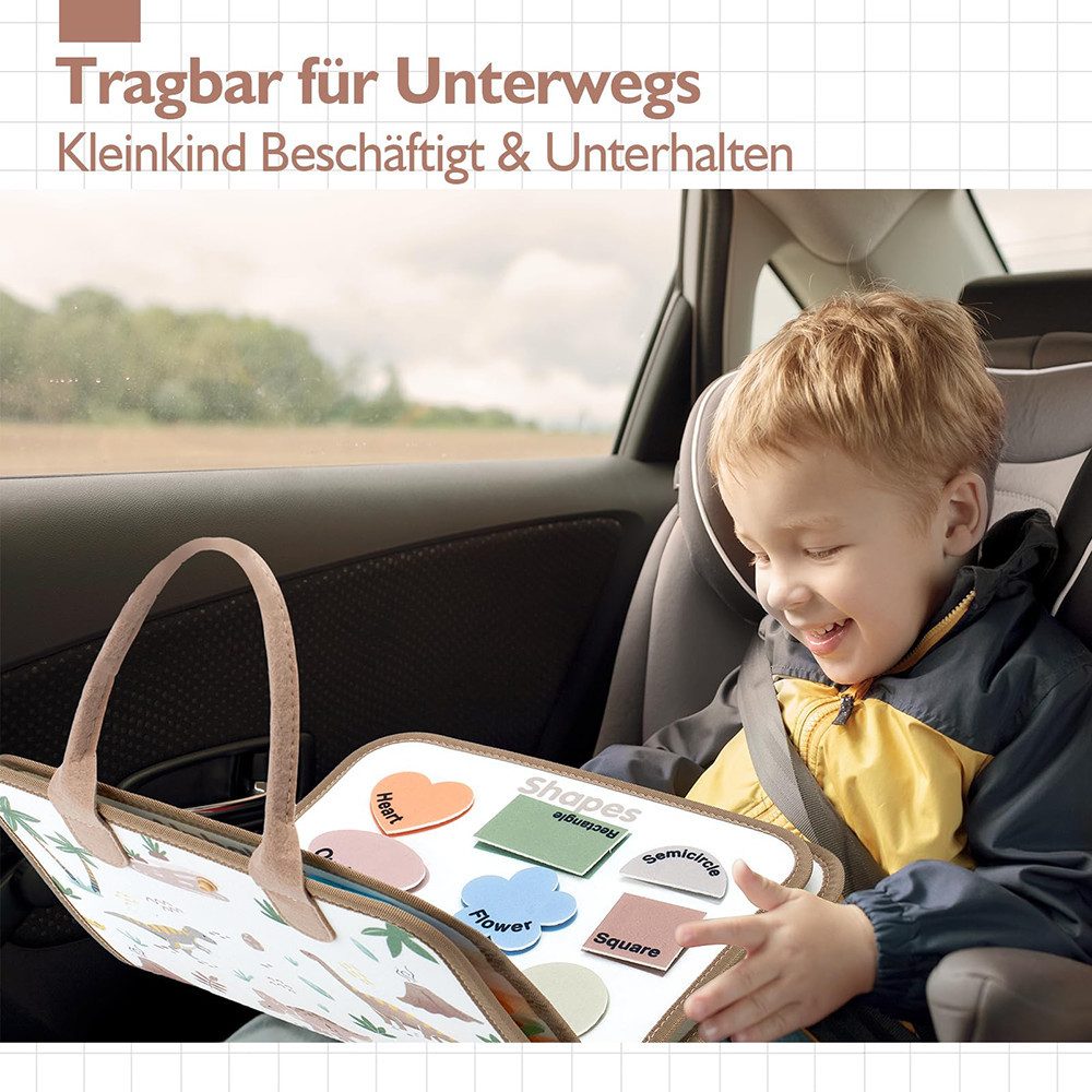 CLTYQ Lernspielzeug Montessori-Spielzeug, Aktivitätsboard für Babys, Motorikspielzeug (Kinder Sensorik Lernspielzeug,24*28CM/22*28CM), Geschenke für Junge Mädchen,Motorikbrett für Reise Auto Flugzeug