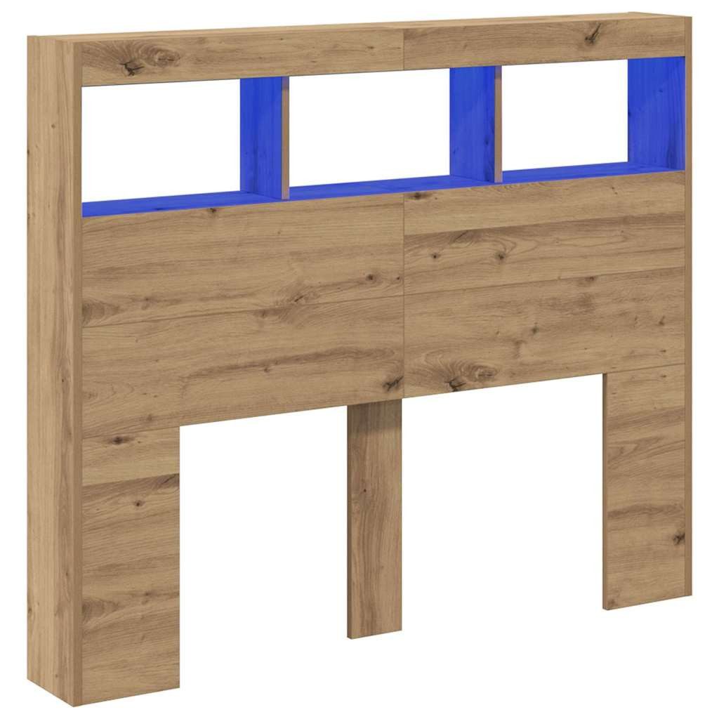 vidaXL Kopfteil Kopfteil-Schrank mit LED Eiche günstig online kaufen