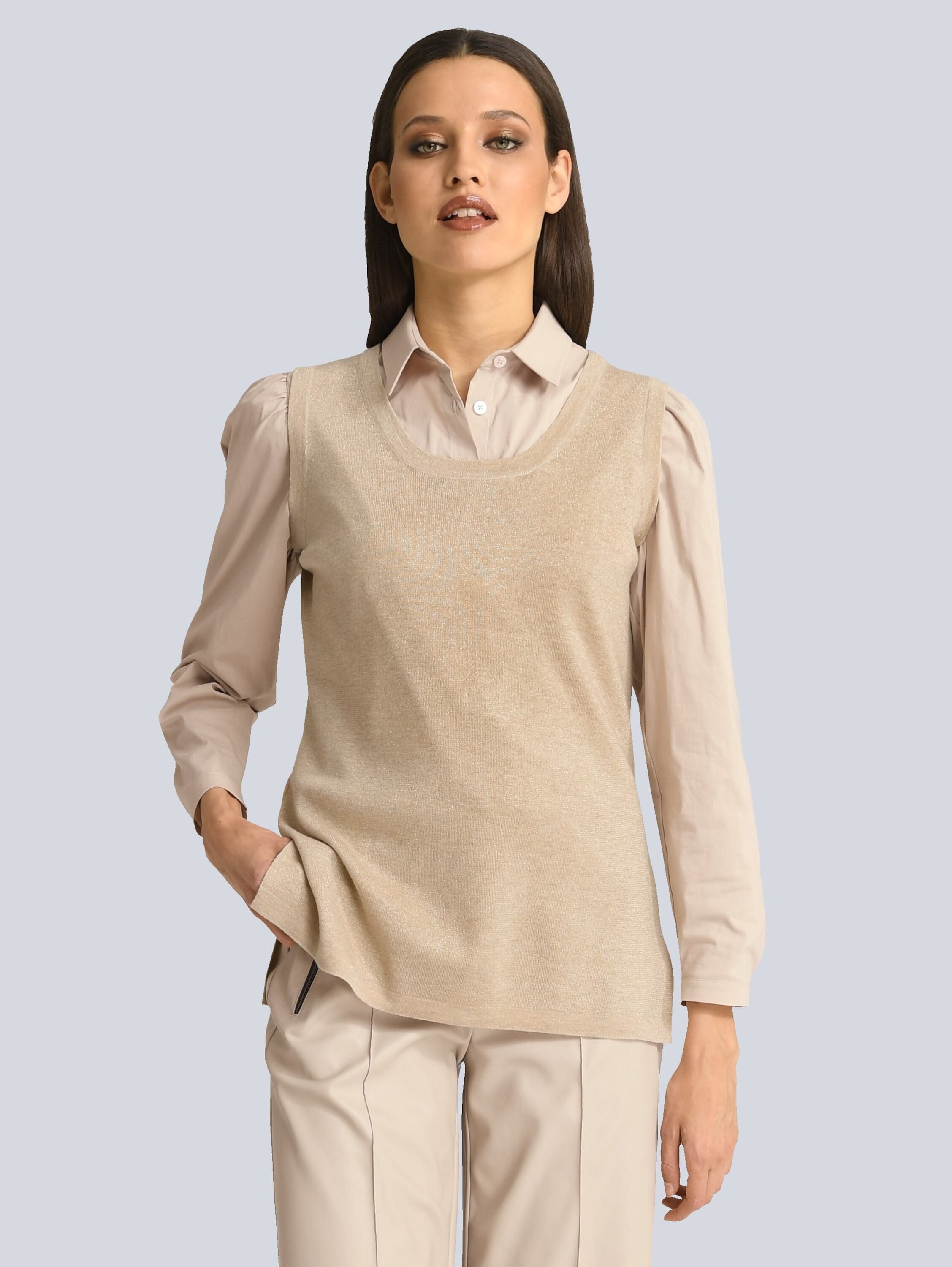 Alba Moda Pullunder Moderner Pullunder mit mit Rundhals Unifarbenes Design, runder Ausschnitt, ohne Verschluss