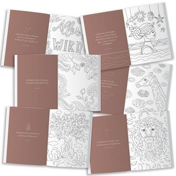 LEAF & GOLD Notizblock Malbuch für Erwachsene, Mandalas zum Thema Achtsamkeit, Ausmalbuch mit Perforation, Mandala