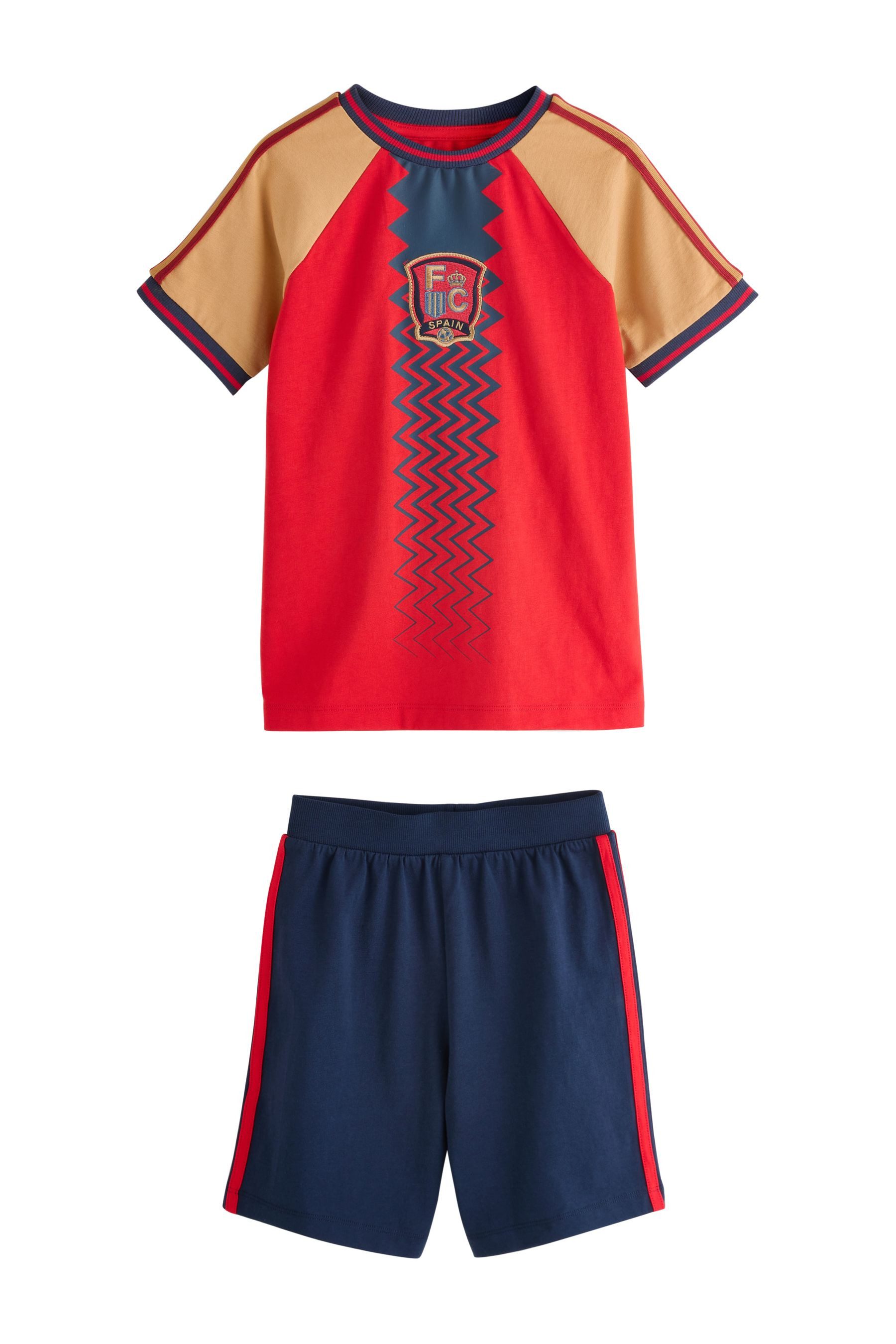 Pyjama Kurzer Pyjama mit Fußballmotiv