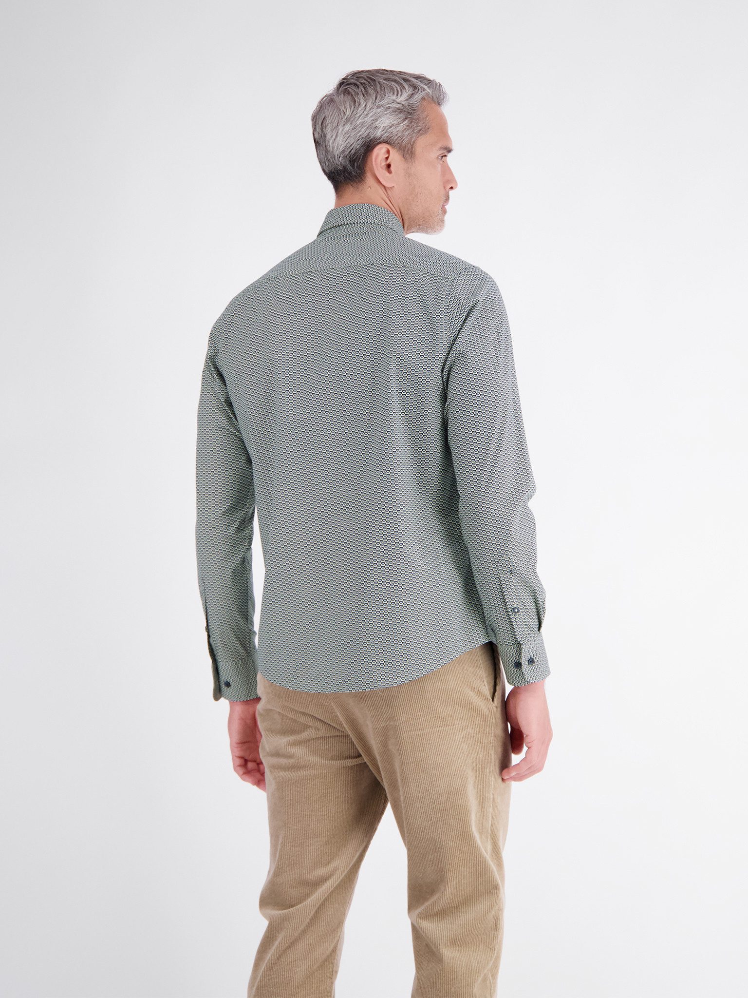 LERROS Langarmhemd mit Minimal-Print und Hemdkragen – Bild 2 von 4