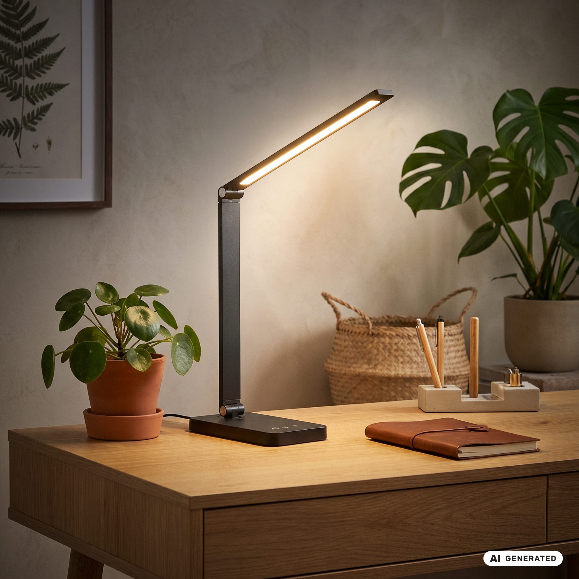 Briloner Leuchten LED Schreibtischlampe Tischleuchte Schwenkbar Dimmbar Touch CCT Büroleuchte, LED fest integriert, CCT- Farbtemperatur Wählbar, 18x38x31,5 cm, Büro, Kinderzimmer