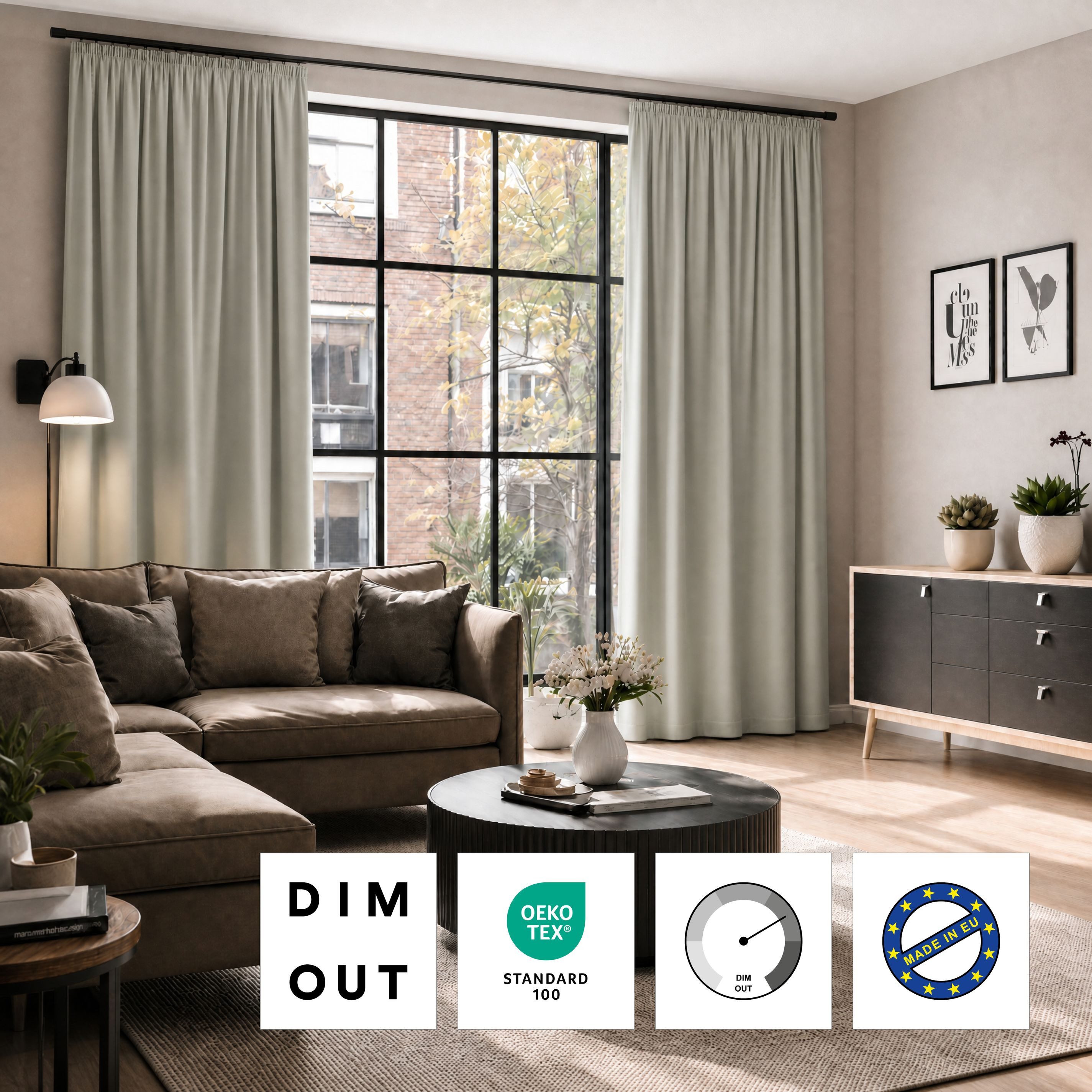 OTTO home Verdunkelungsvorhang ELLIAS, nach Wunschmaß, verdunkelnd & blickdicht, Made in Europe (1 St), Kräuselband, verdunkelnd, einfarbig, uni, Maßanfertigung in Europa, hochwertig
