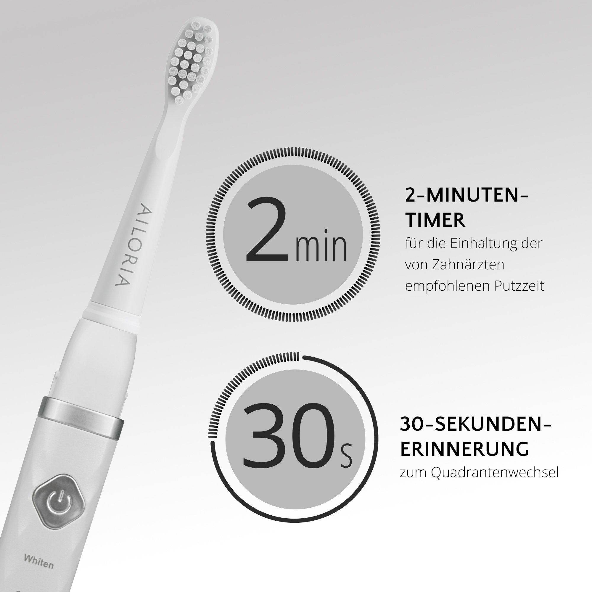 AILORIA Schallzahnbürste FLASH TRAVEL, Easy-Start-Programm