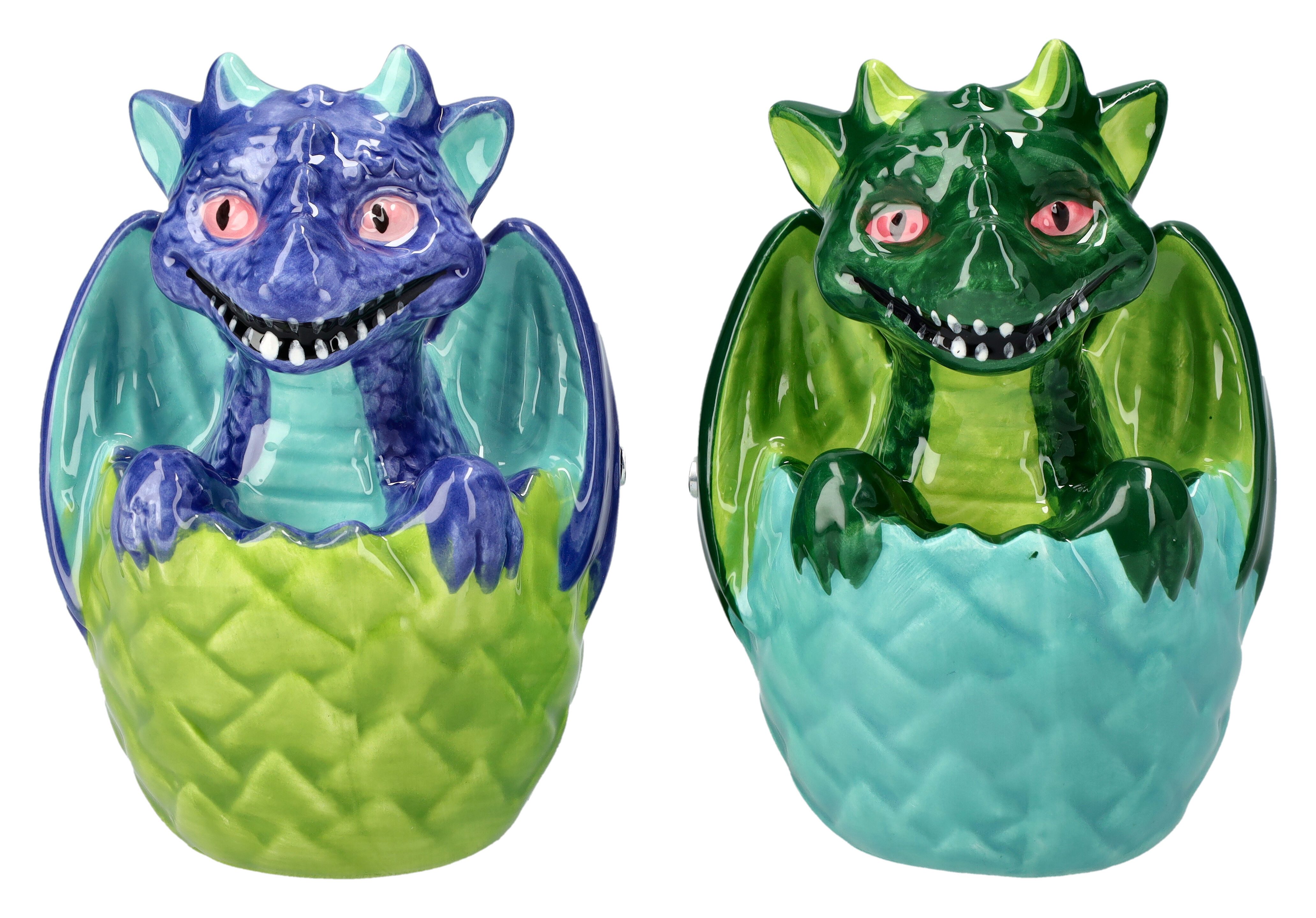 Figuren Shop GmbH Salz- / Pfefferstreuer Salz- und Pfefferstreuer - Schlüpfende Drachen - Fantasy Dekoration, (Set, 2-tlg)