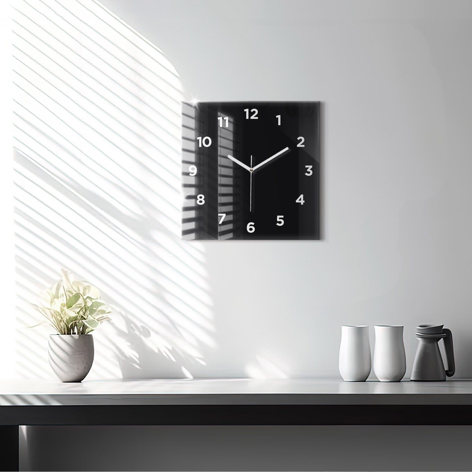 Tulup Wanduhr Glasuhr Modernistische Glaswanduhr 30x30cm Uhr aus gehärtetem günstig online kaufen