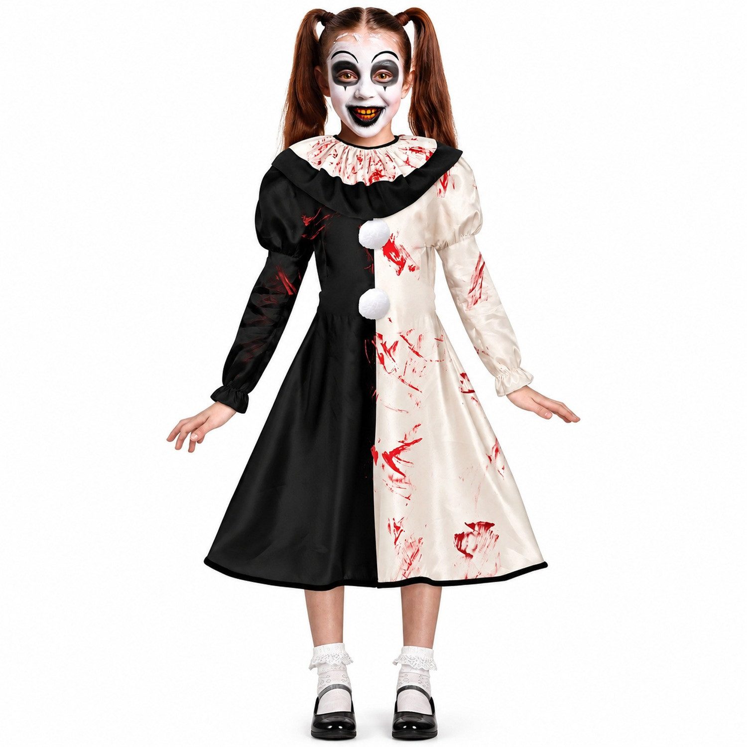 Fiestas Guirca Clown-Kostüm Halloween Kinderkostüm 'Terror Clown', Mädchen Kl