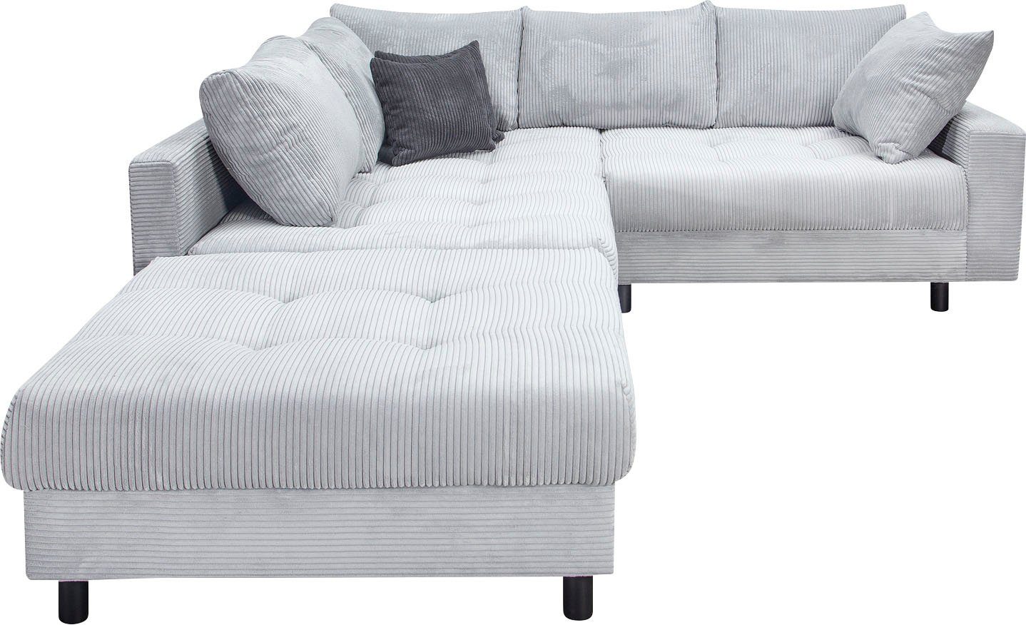 COLLECTION AB Ecksofa Toni L-Form, B: 215 cm, mit Hocker & 2 Zierkissen, Fe günstig online kaufen